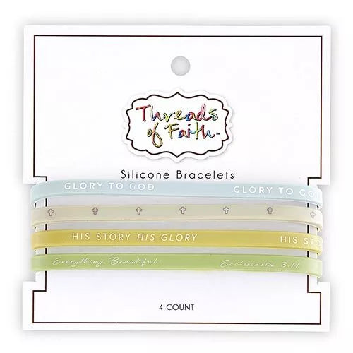 Silicone Bracelet - Glory to God - 4pc