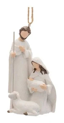 Holy Family Ornament 4"H Resin