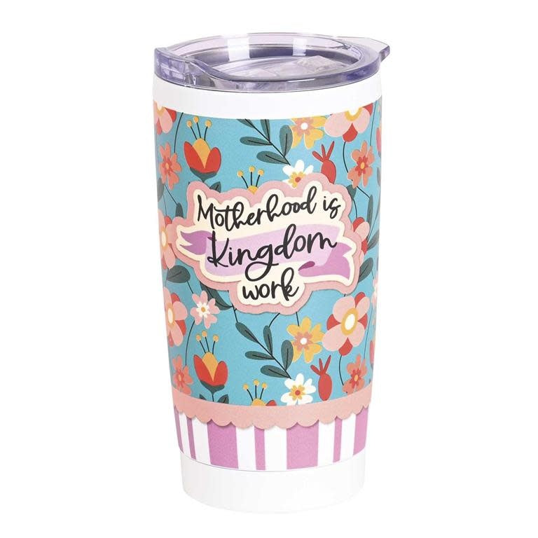 Motherhood Is Kingdom Work Tumbler, White, 20 Oz.