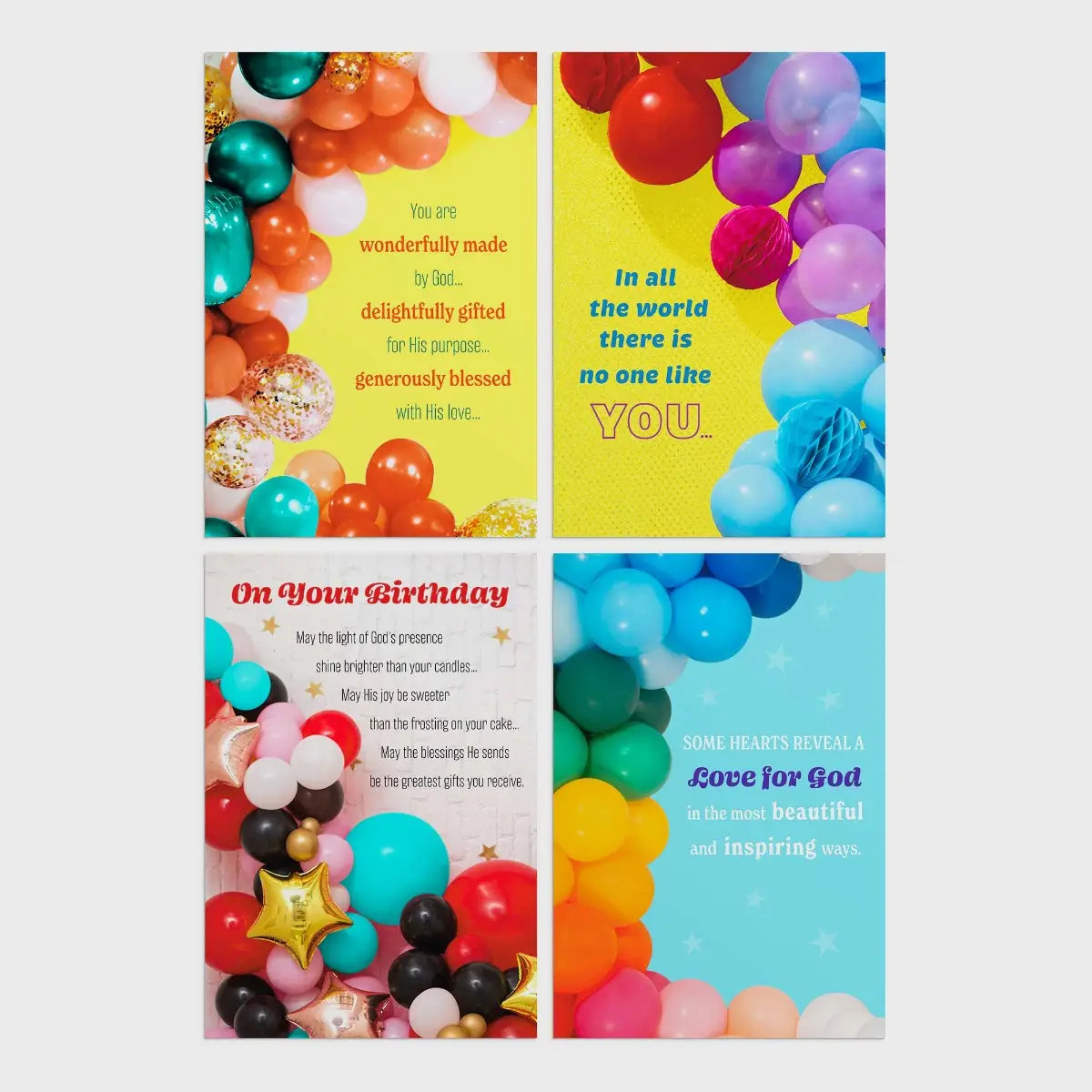 Birthday Balloons - Happy Birthday - 12 Boxed Cards and Envelopes