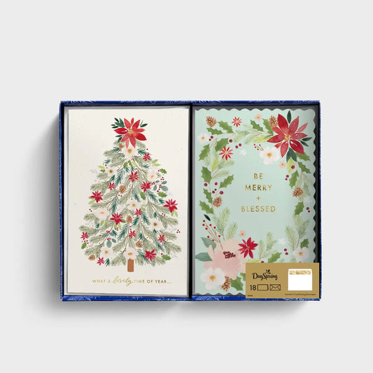 Studio 71 - Be Merry + Blessed - 18 Assorted Christmas Boxed Cards and Envelopes