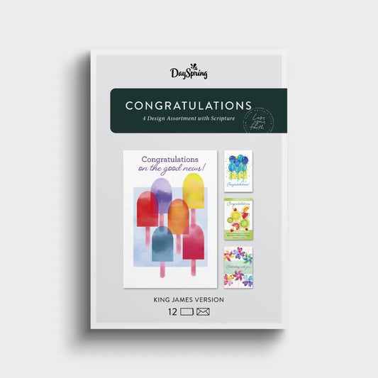 Congratulations - Bright Celebrations - 12 Boxed Cards and Envelopes, KJV