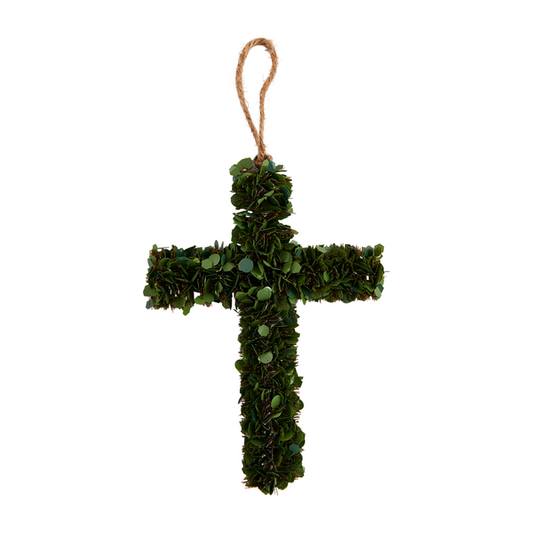 Small Boxwood Cross; 7" X 5 1/2"