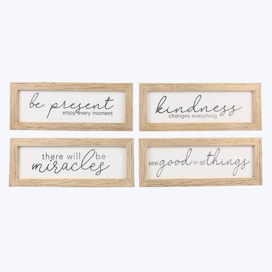 Wood Framed Printed Canvas Wall Sign